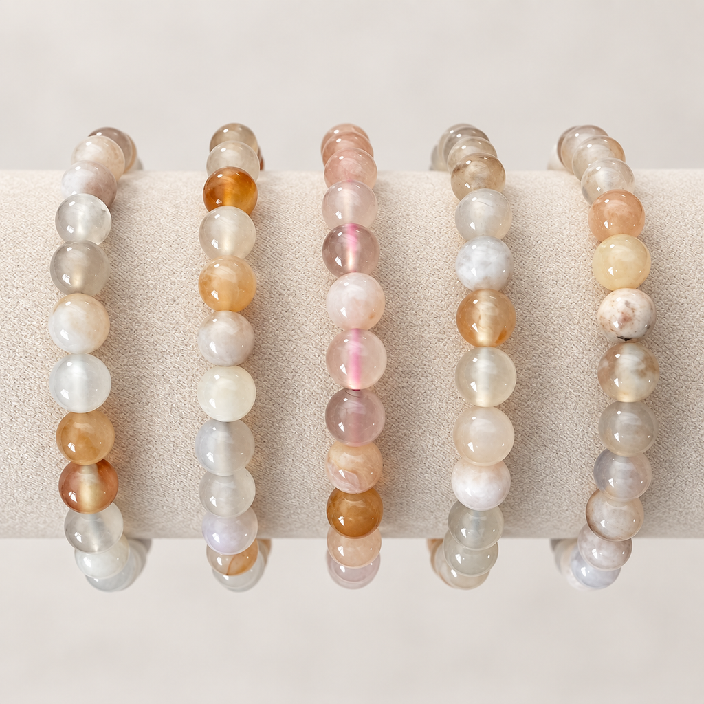 Sakura Agate Crystal Bracelet - 6mm