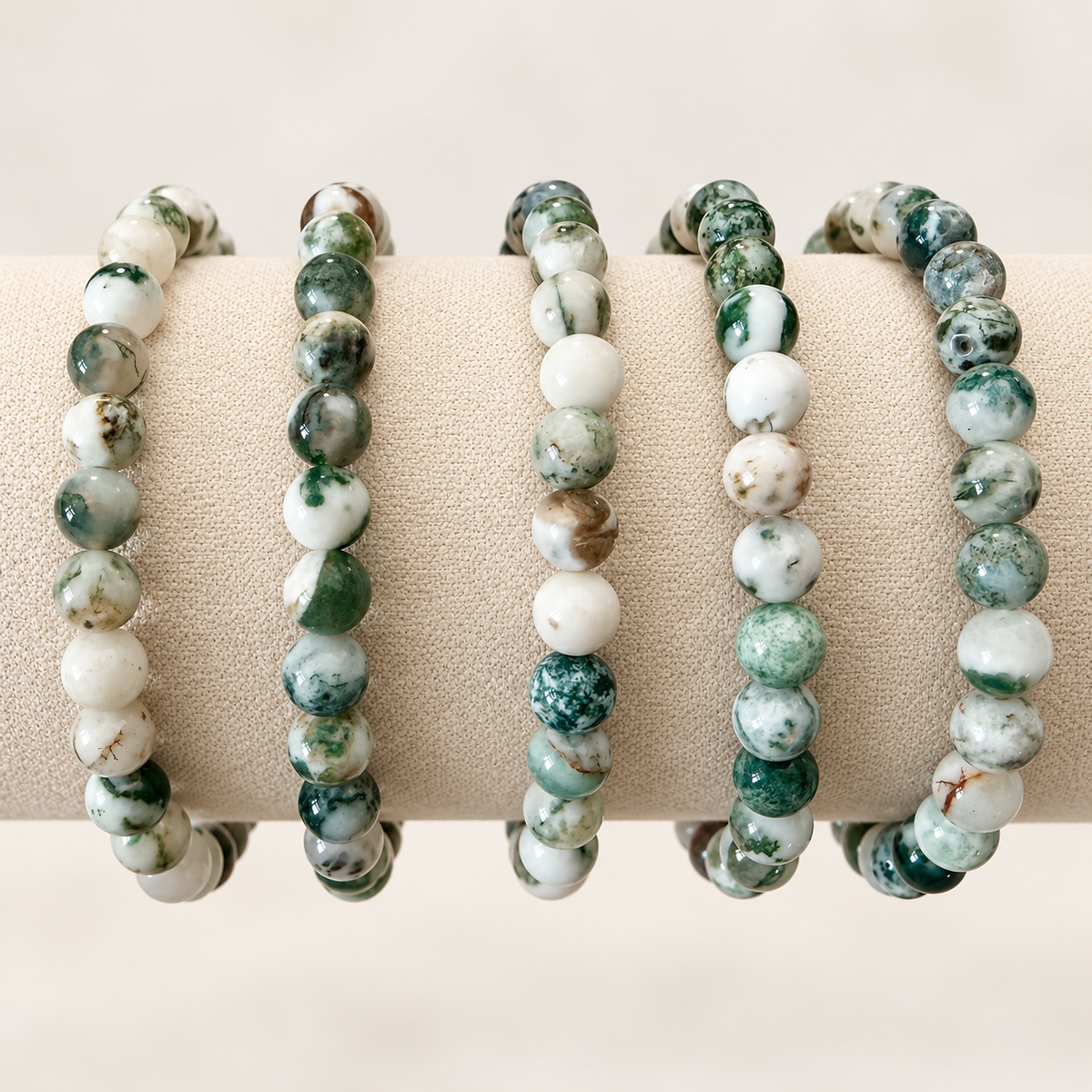 Tree Agate Crystal Bracelet - 6mm