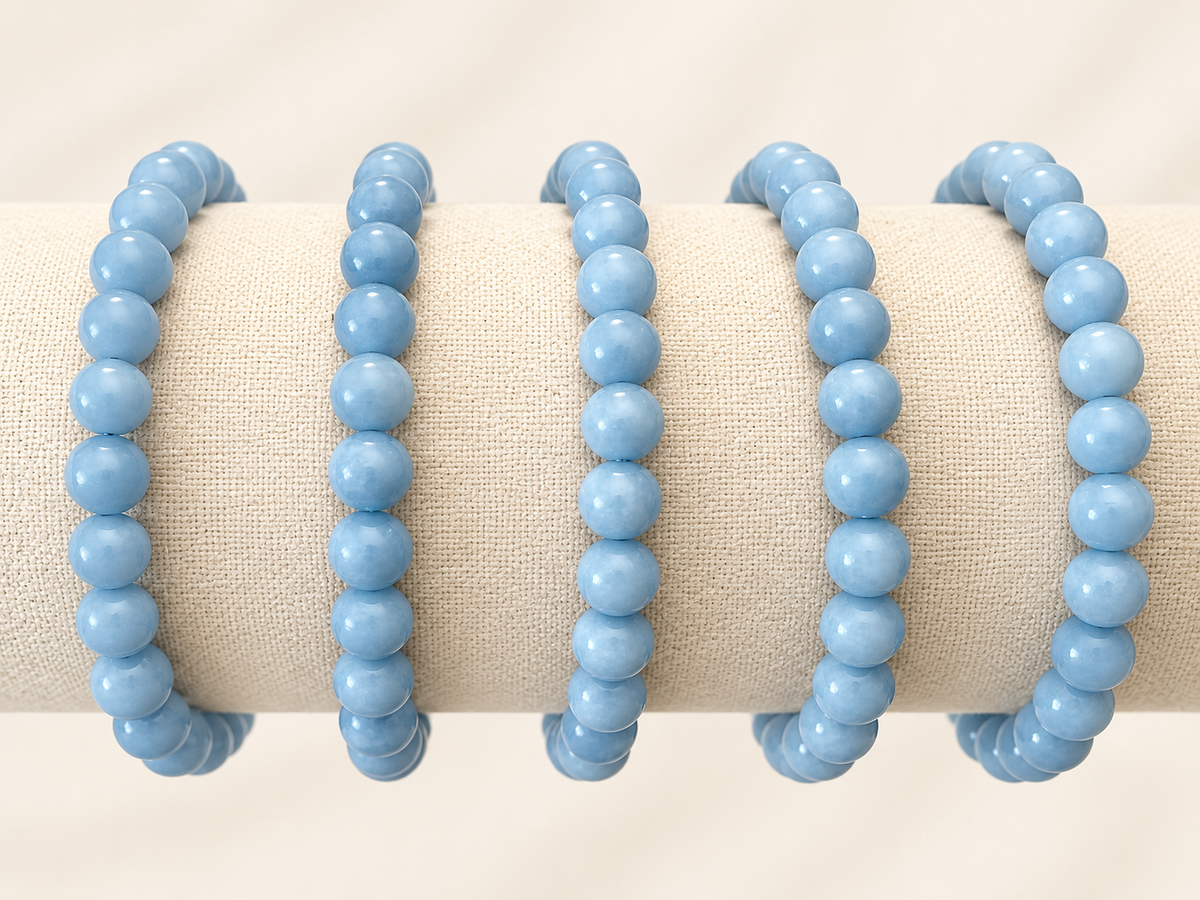 Angelite Crystal Bracelet - 6mm