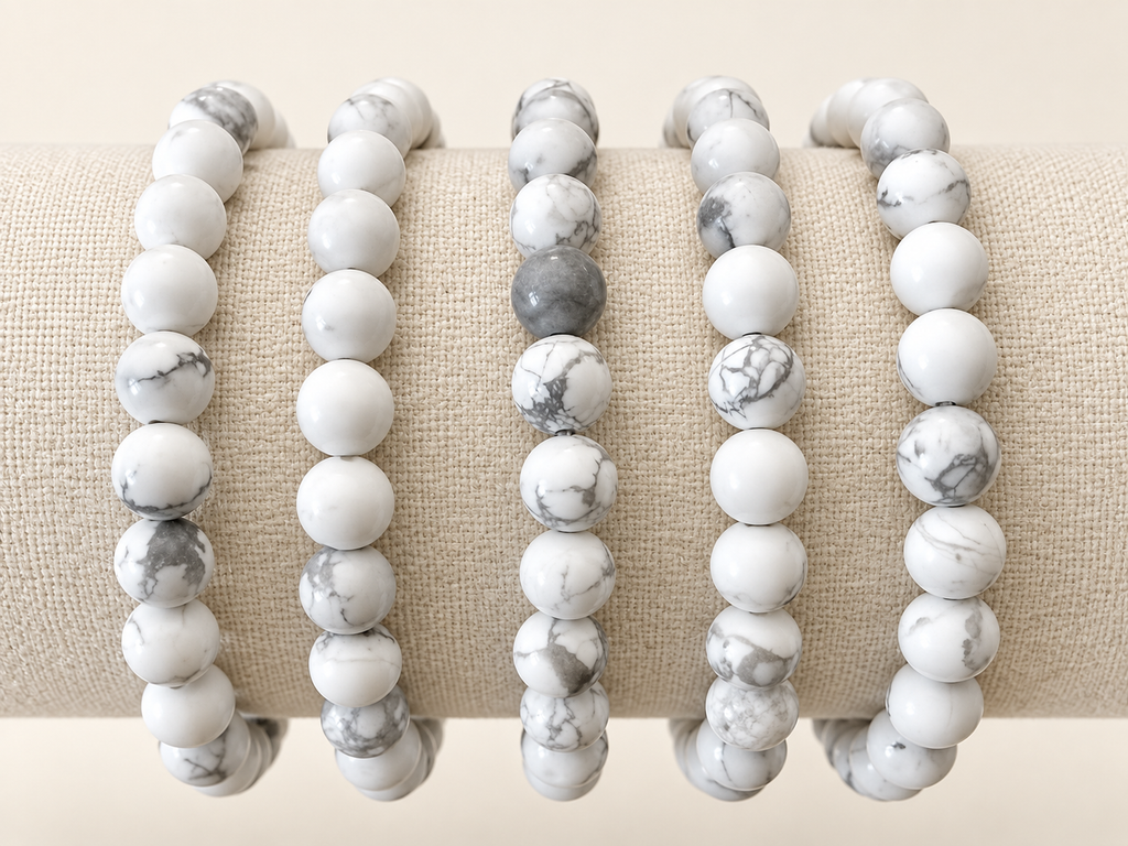 Howlite Crystal Bracelet - 6mm