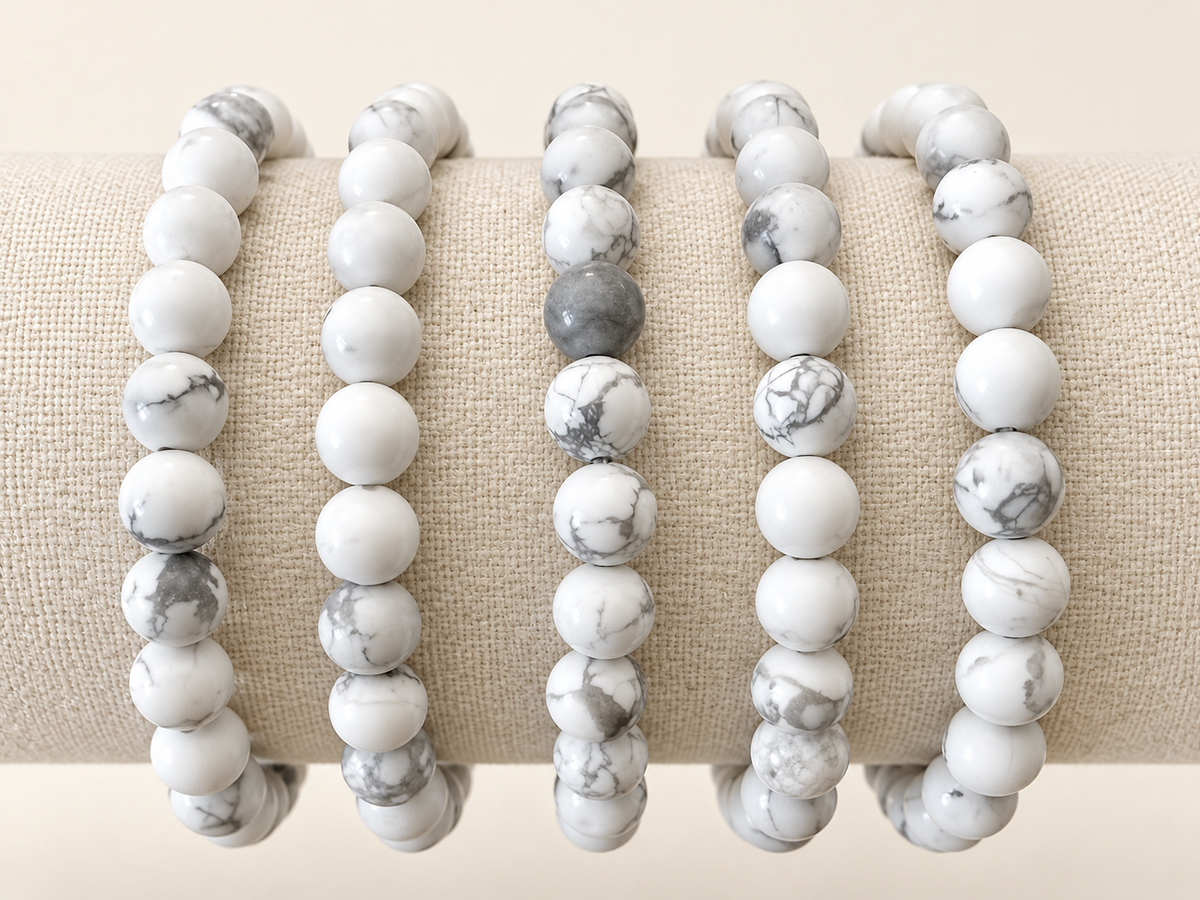 Howlite Crystal Bracelet - 6mm