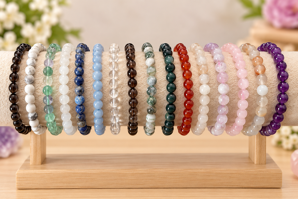 Moss Agate Crystal Bracelet - 6mm
