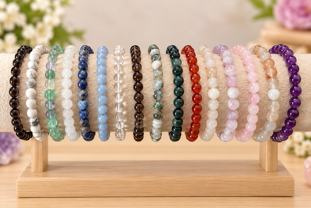 Moss Agate Crystal Bracelet - 6mm