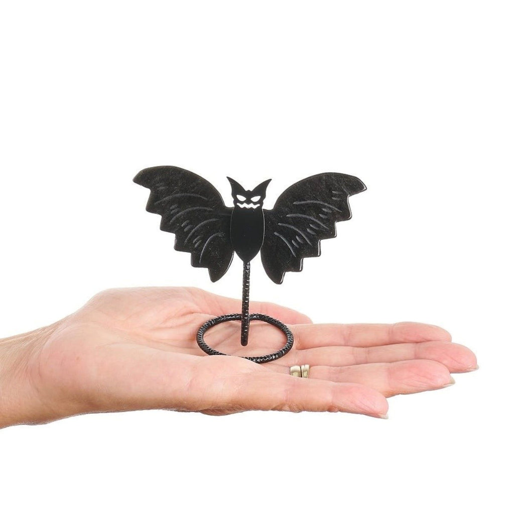 Obsidian Bat on Stand