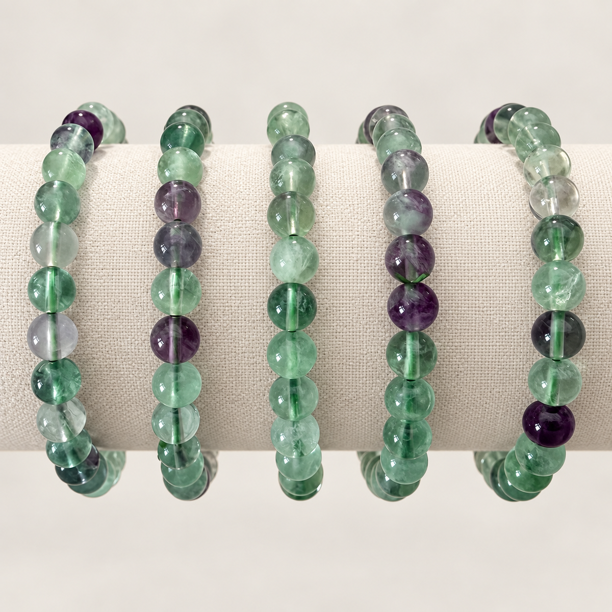Rainbow Fluorite Crystal Bracelet - 6mm