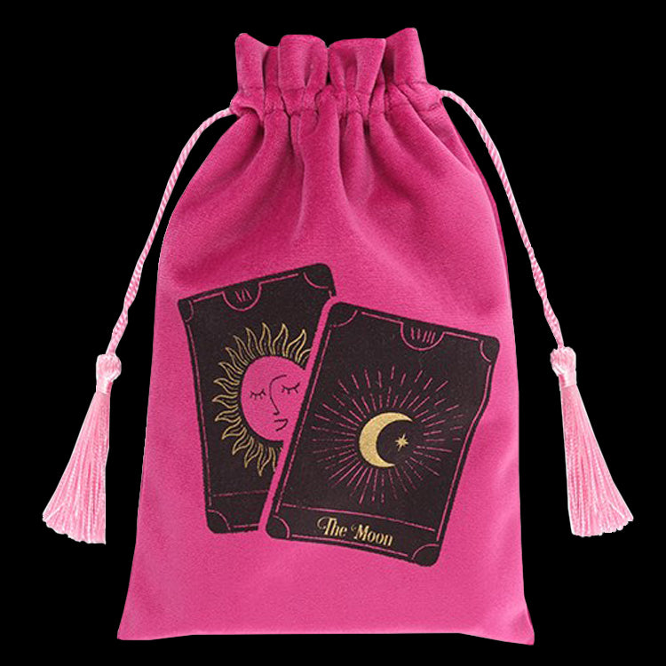 Pink Sun and Moon Tarot Card Drawstring Pouch