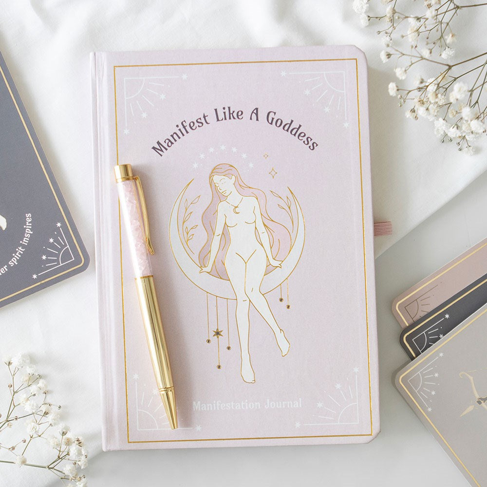 Goddess Energy A5 Manifestation Journal and Rose Quartz Pen