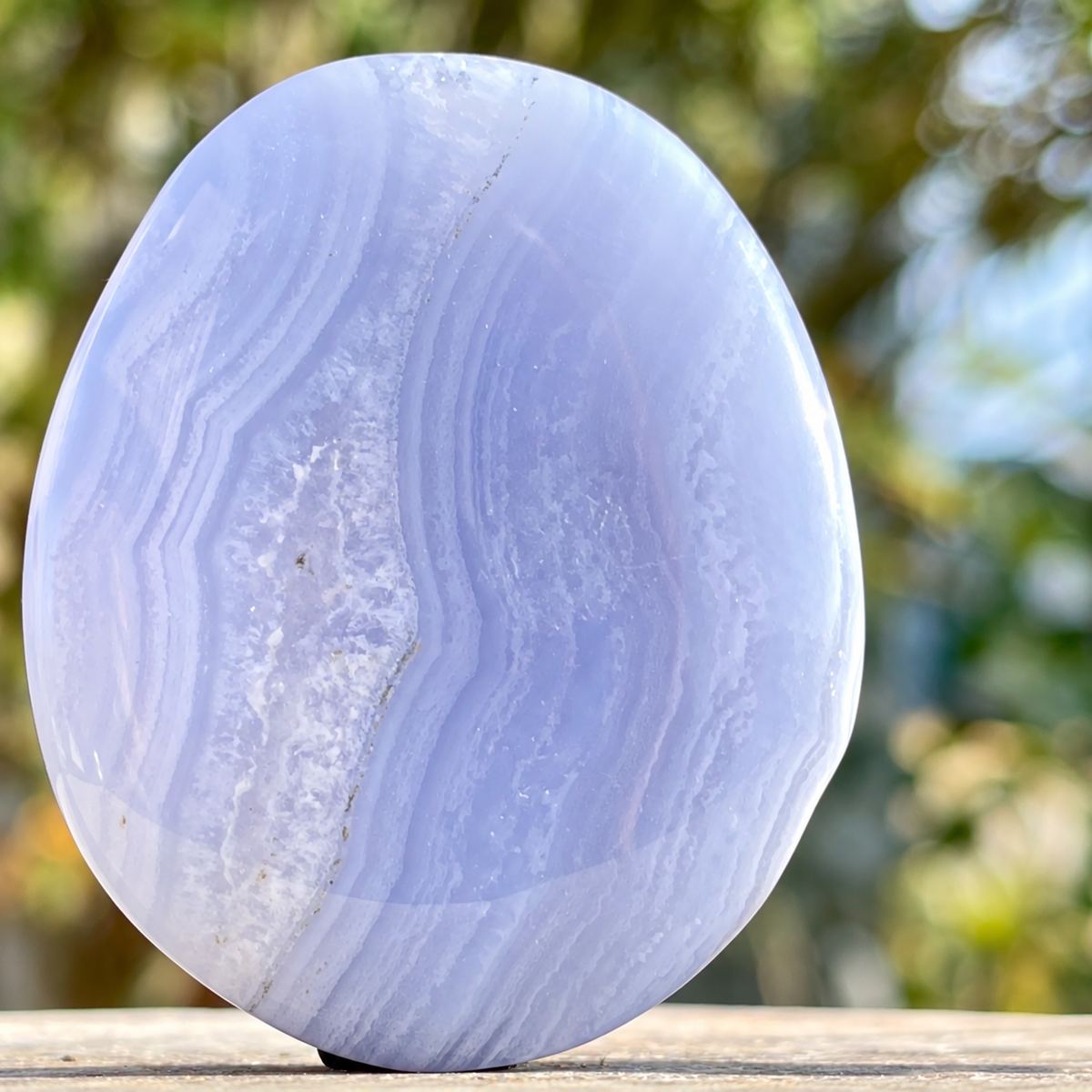 Blue Lace Agate Palm Worry Stone