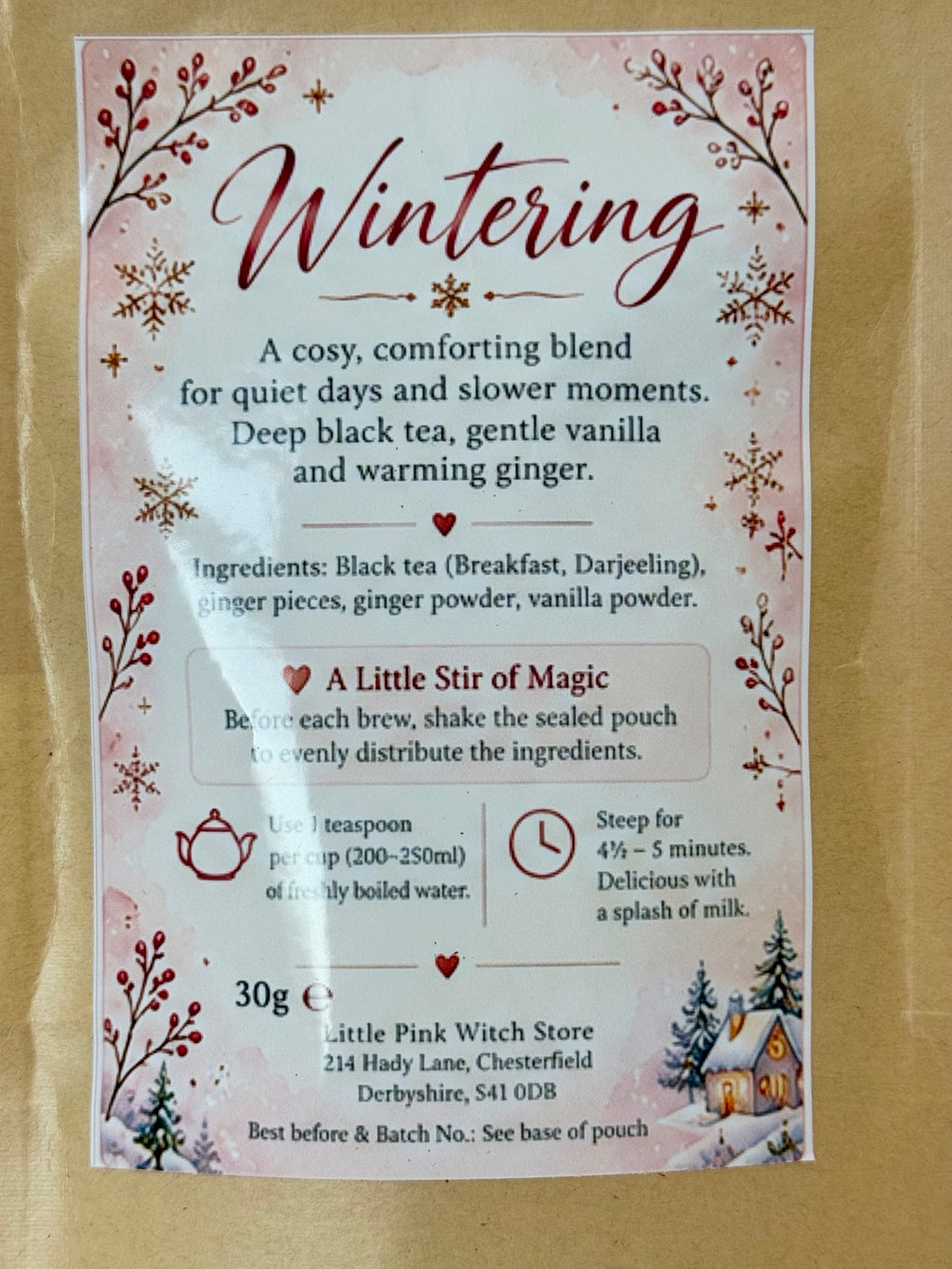 Wintering tea ingredients and brewing instructions