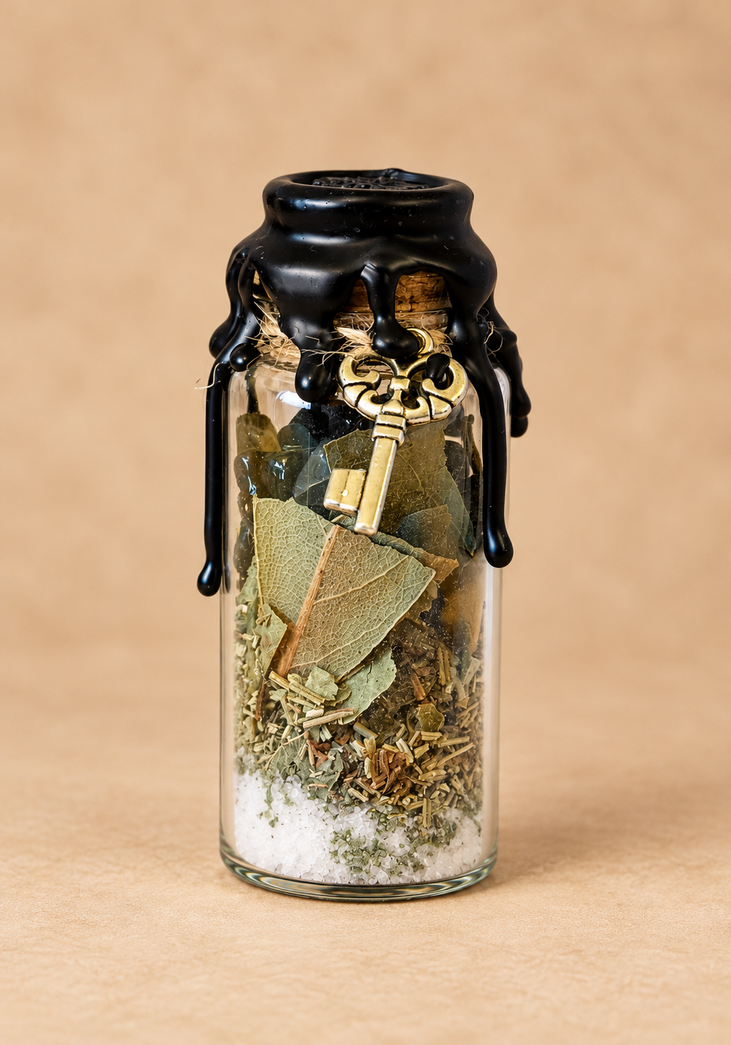 Setting Boundaries spell jar with black wax