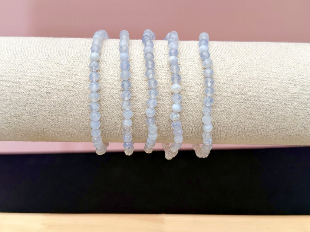 Blue Lace Agate 4mm faceted bracelet - photo 2
