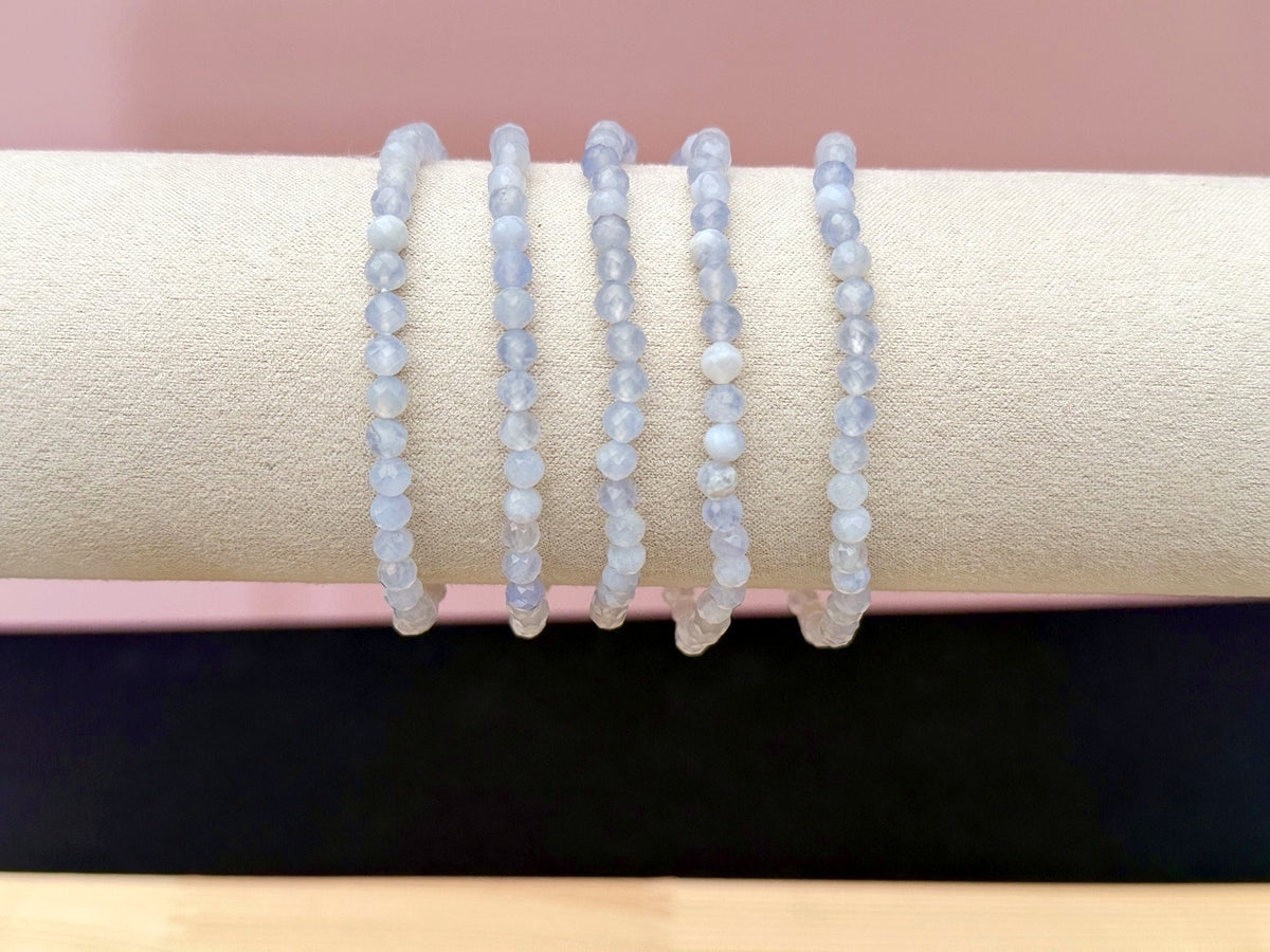 Blue Lace Agate 4mm faceted bracelet - photo 2