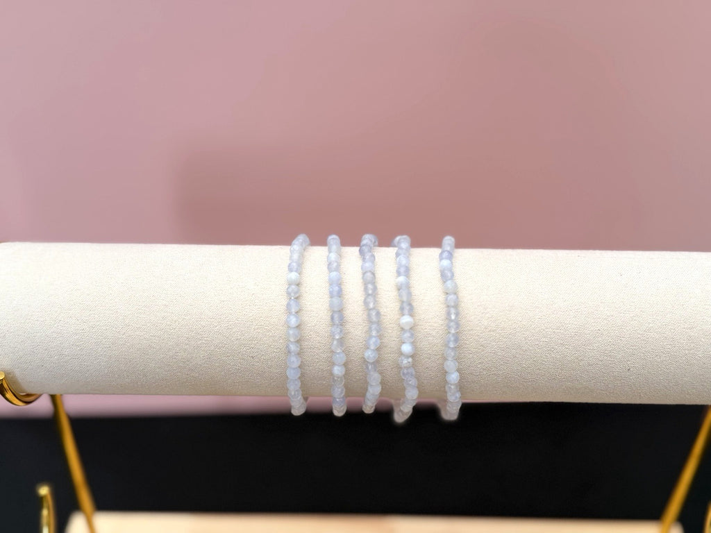 Blue Lace Agate 4mm faceted bracelet - photo 3