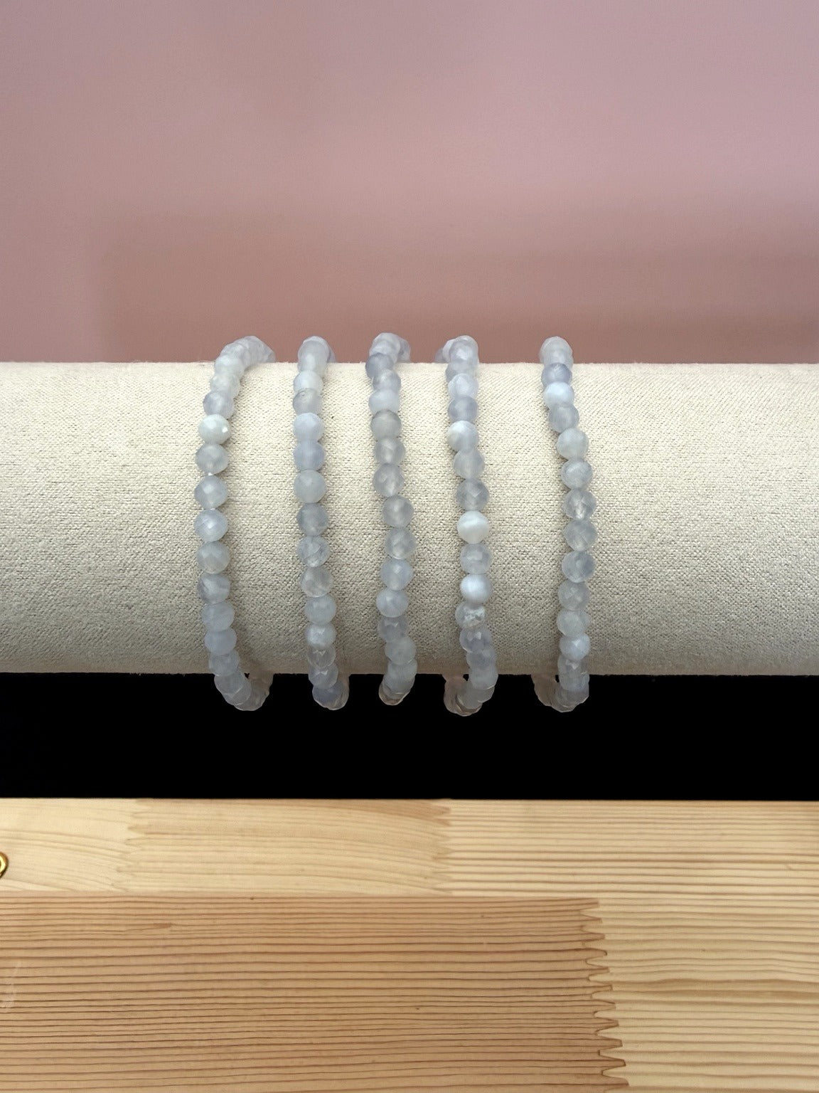 Blue Lace Agate 4mm faceted bracelet - photo 4