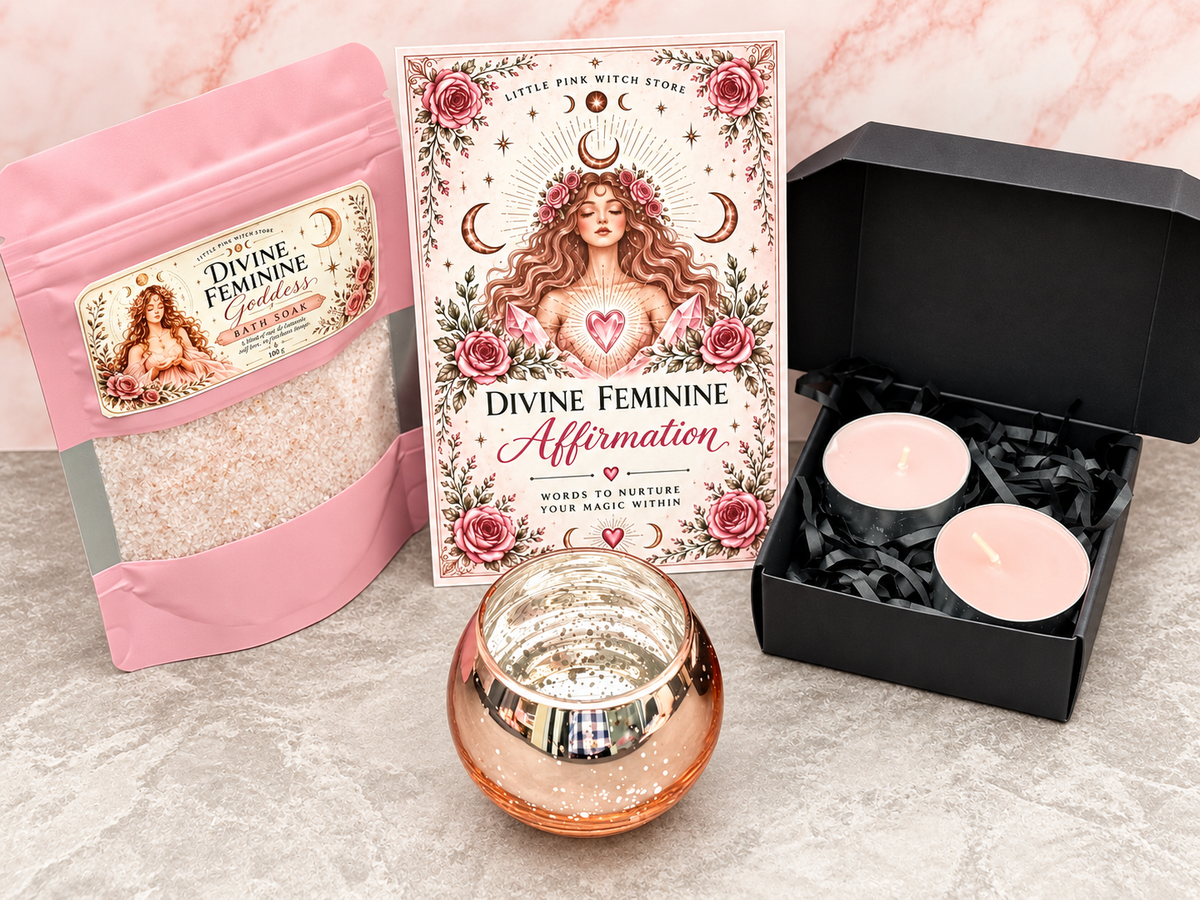 Divine Feminine Goddess bath soak and candles