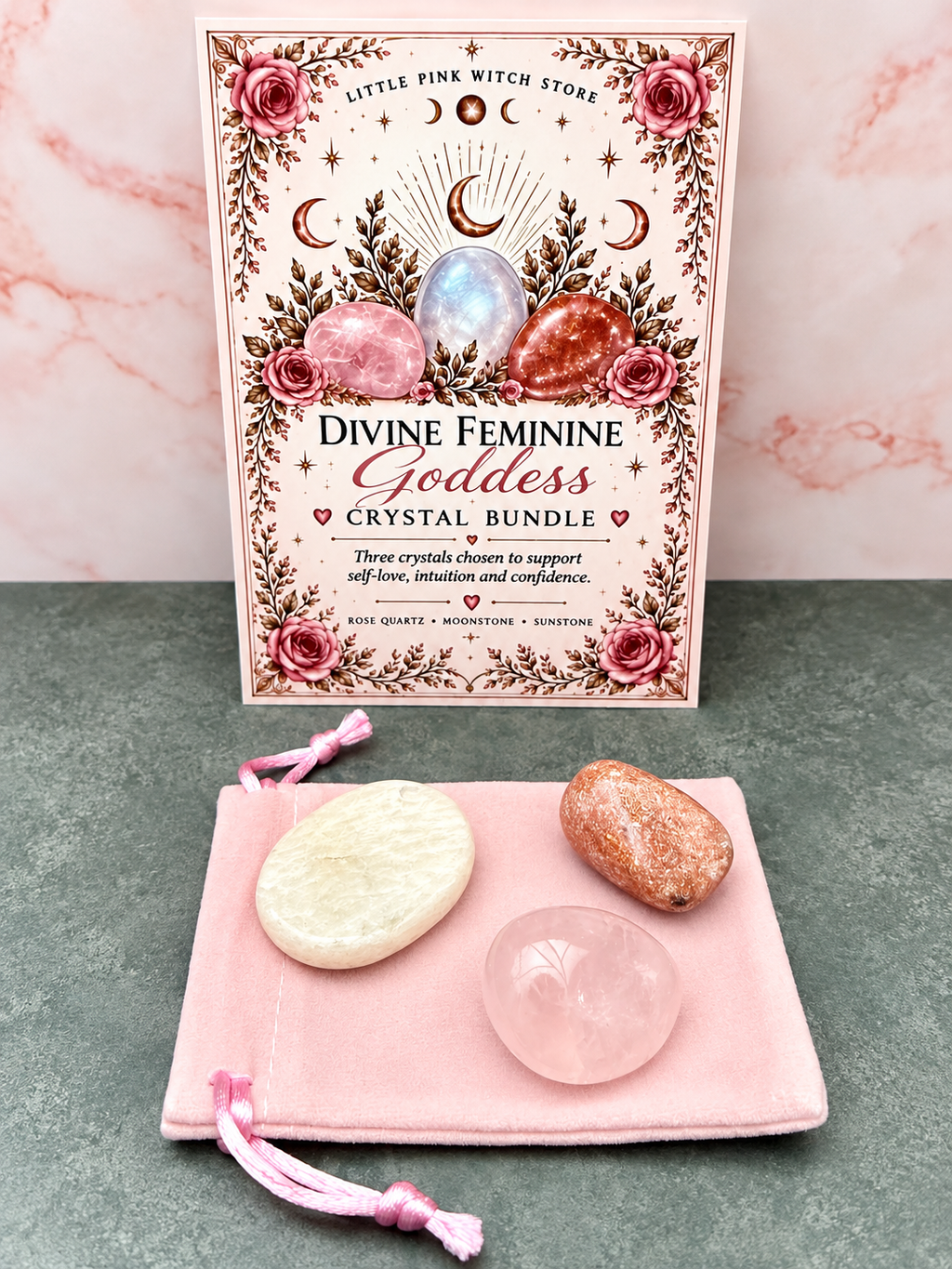 Divine Feminine Goddess crystal trio