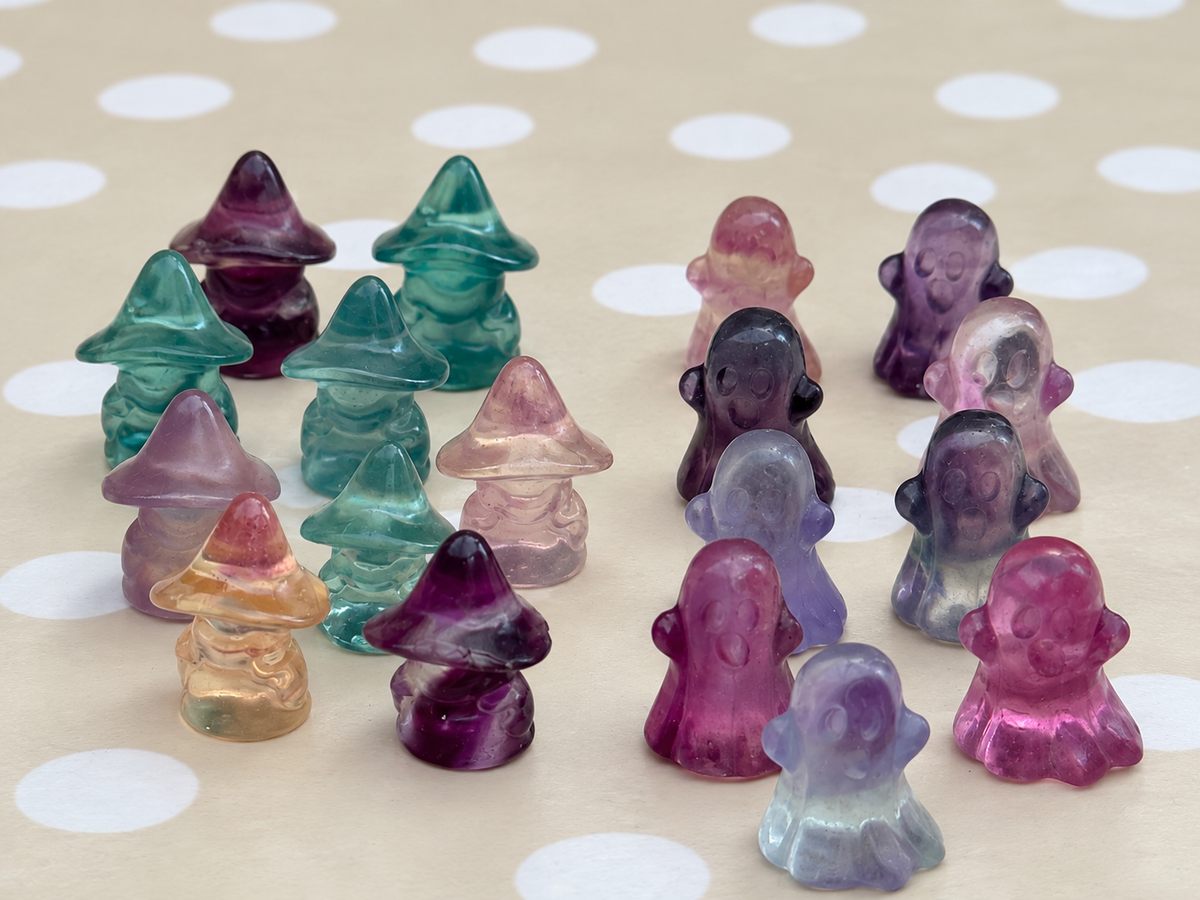 Mini Fluorite Witches and Ghosts - Choose Your Style