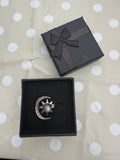 Labradorite sun and moon adjustable stainless steel ring