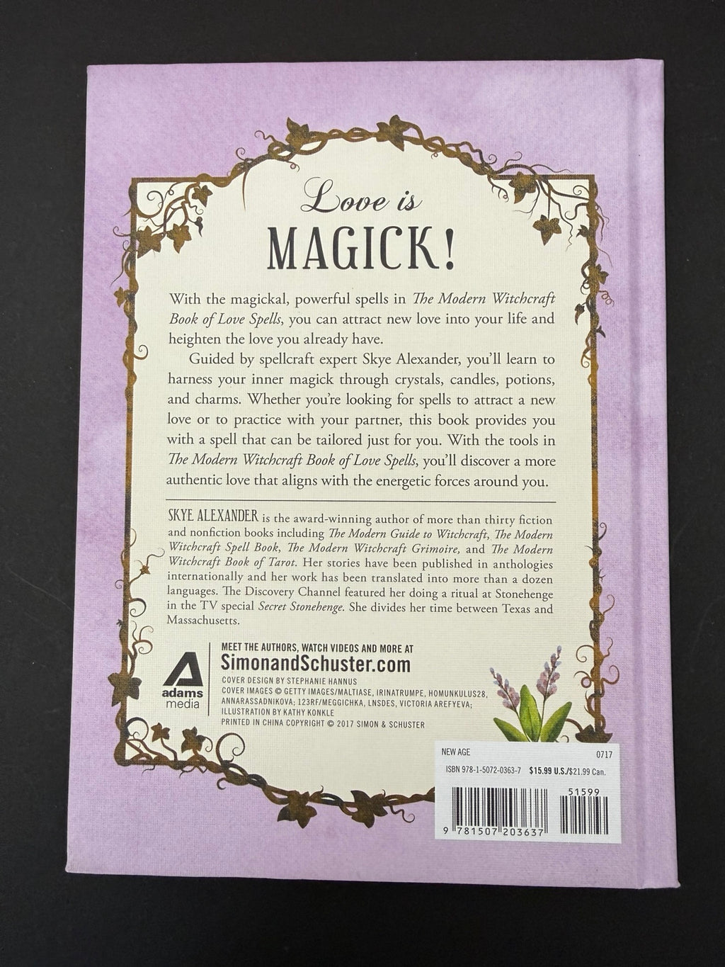 Back cover of The Modern Witchcraft Book of Love Spells — Skye Alexander