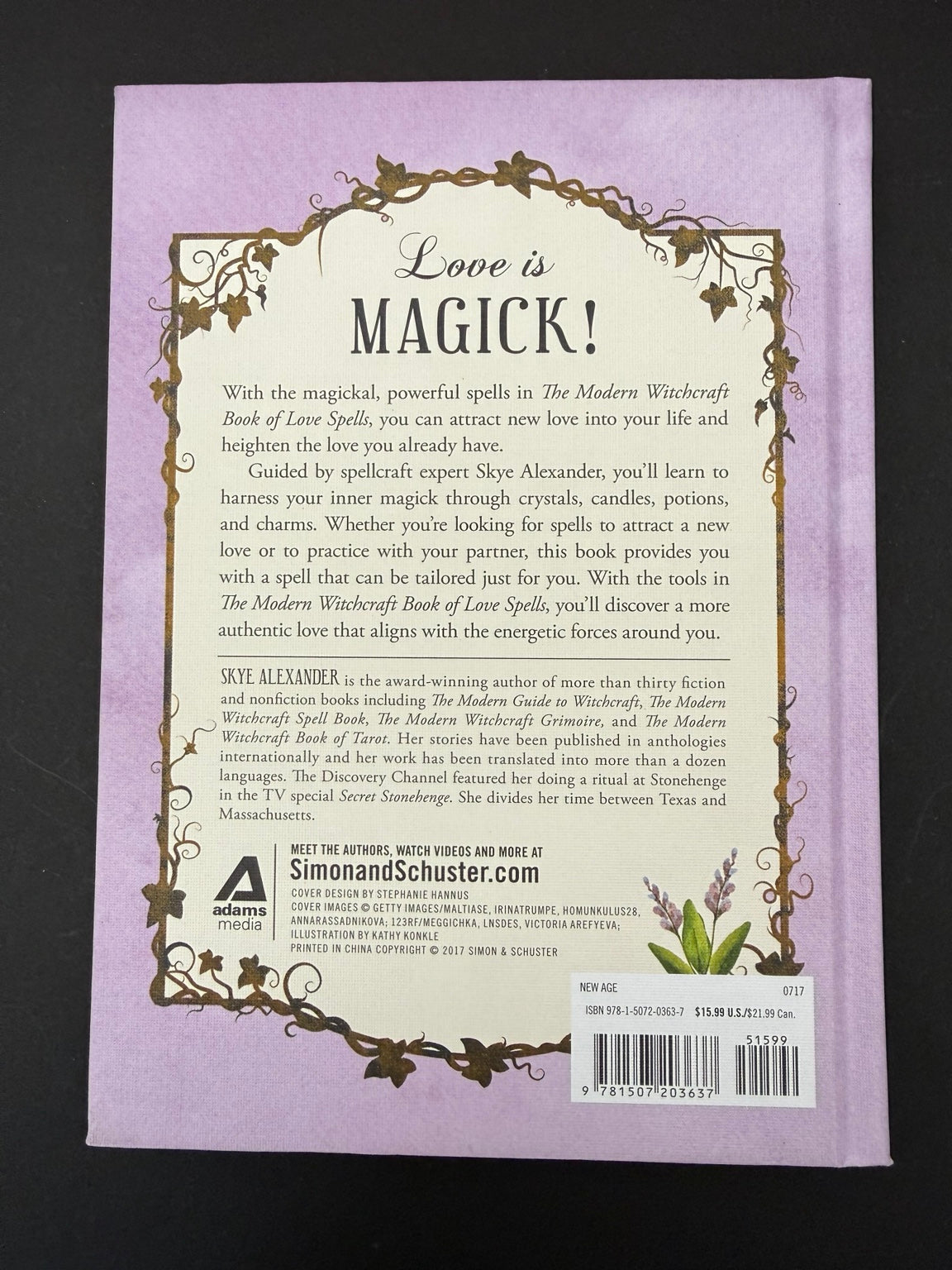 Back cover of The Modern Witchcraft Book of Love Spells — Skye Alexander