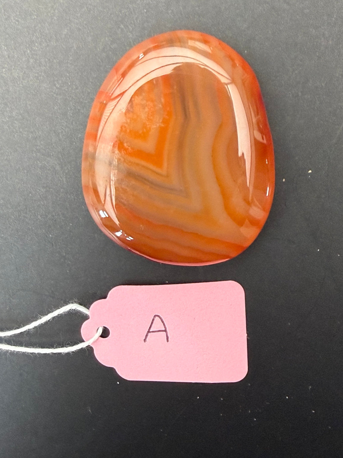 Banded Carnelian worry stone A – exact stone available