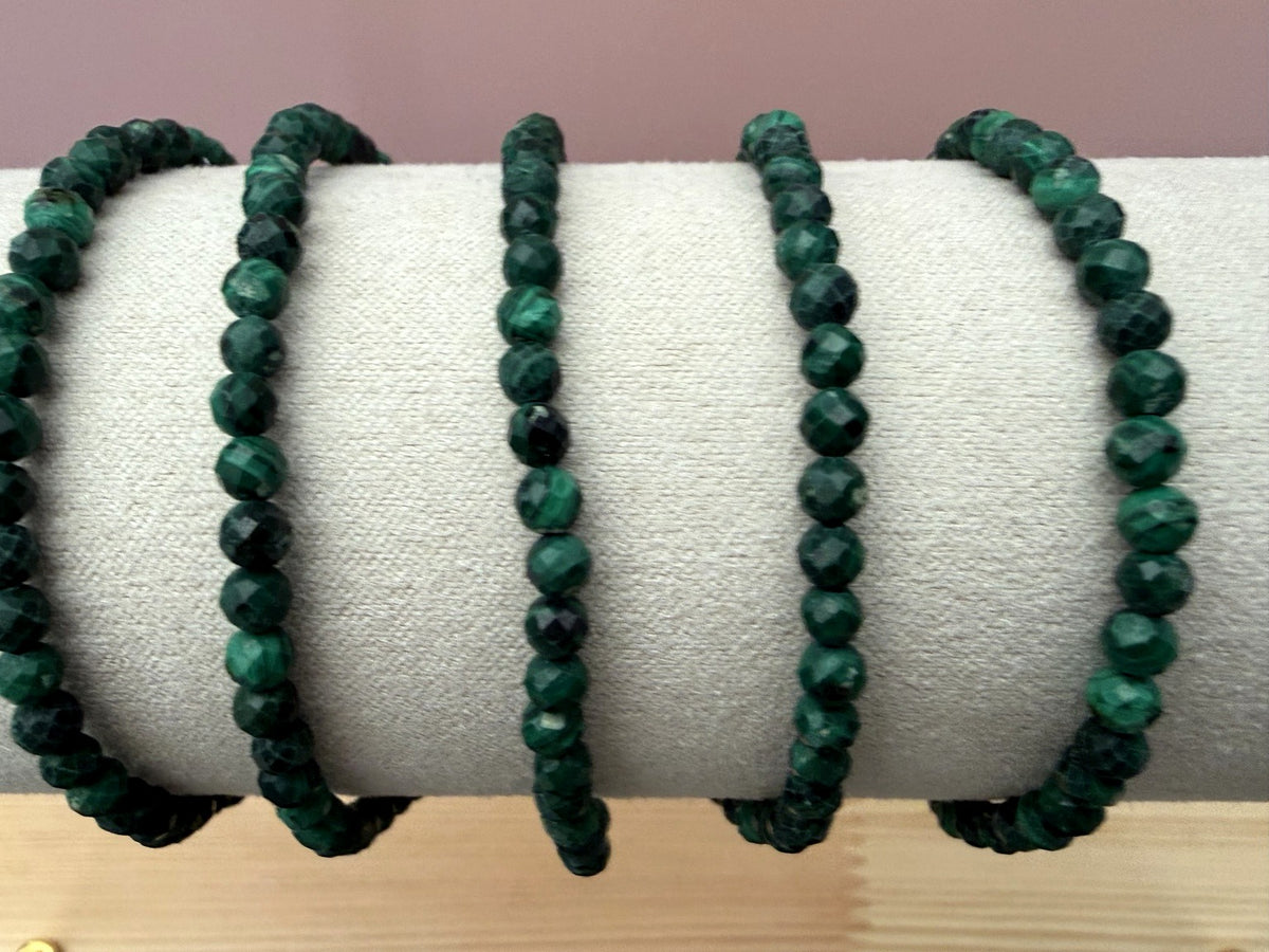 Malachite 4mm faceted bracelet - photo 1