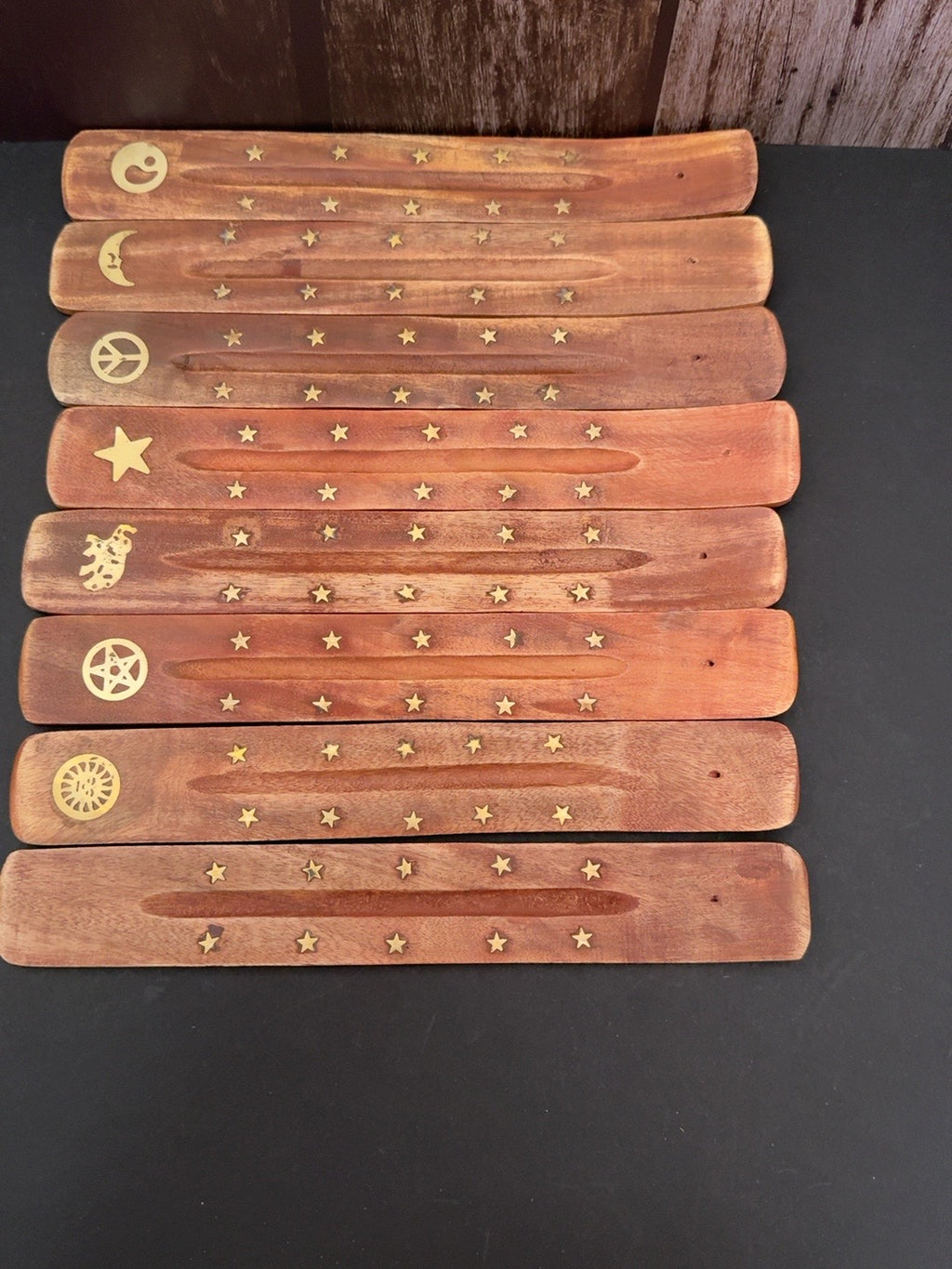 Mango Wood Incense Stick Holder – Mystical Brass Inlay Designs