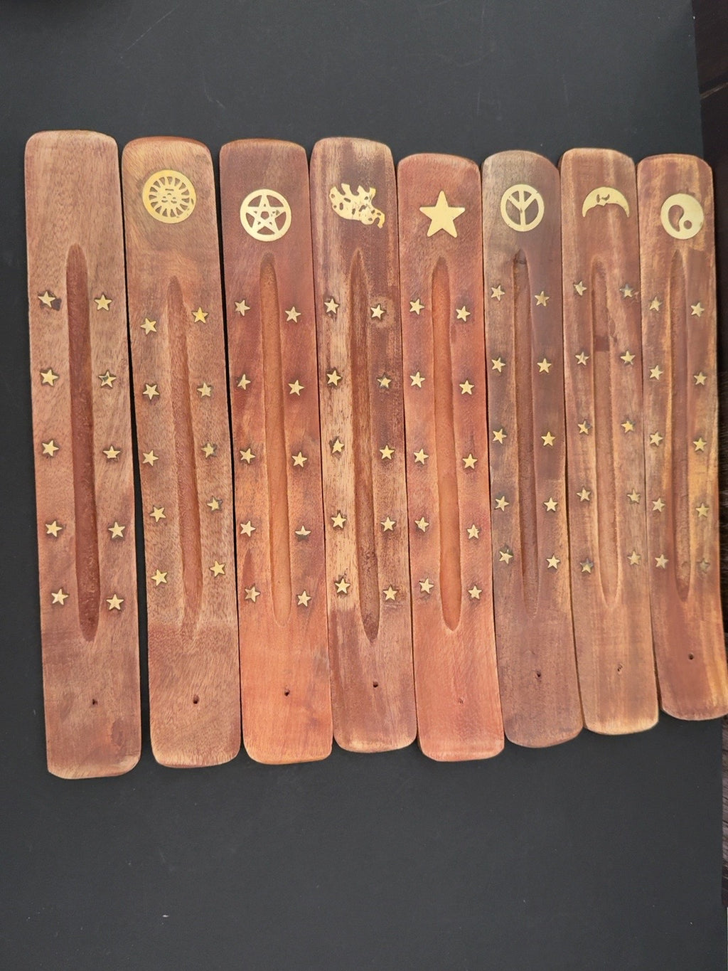 Mango Wood Incense Stick Holder – Mystical Brass Inlay Designs