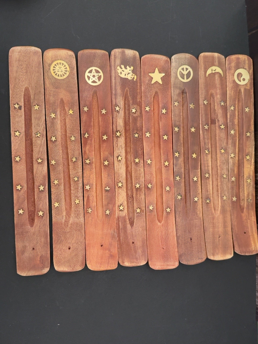 Mango Wood Incense Stick Holder – Mystical Brass Inlay Designs