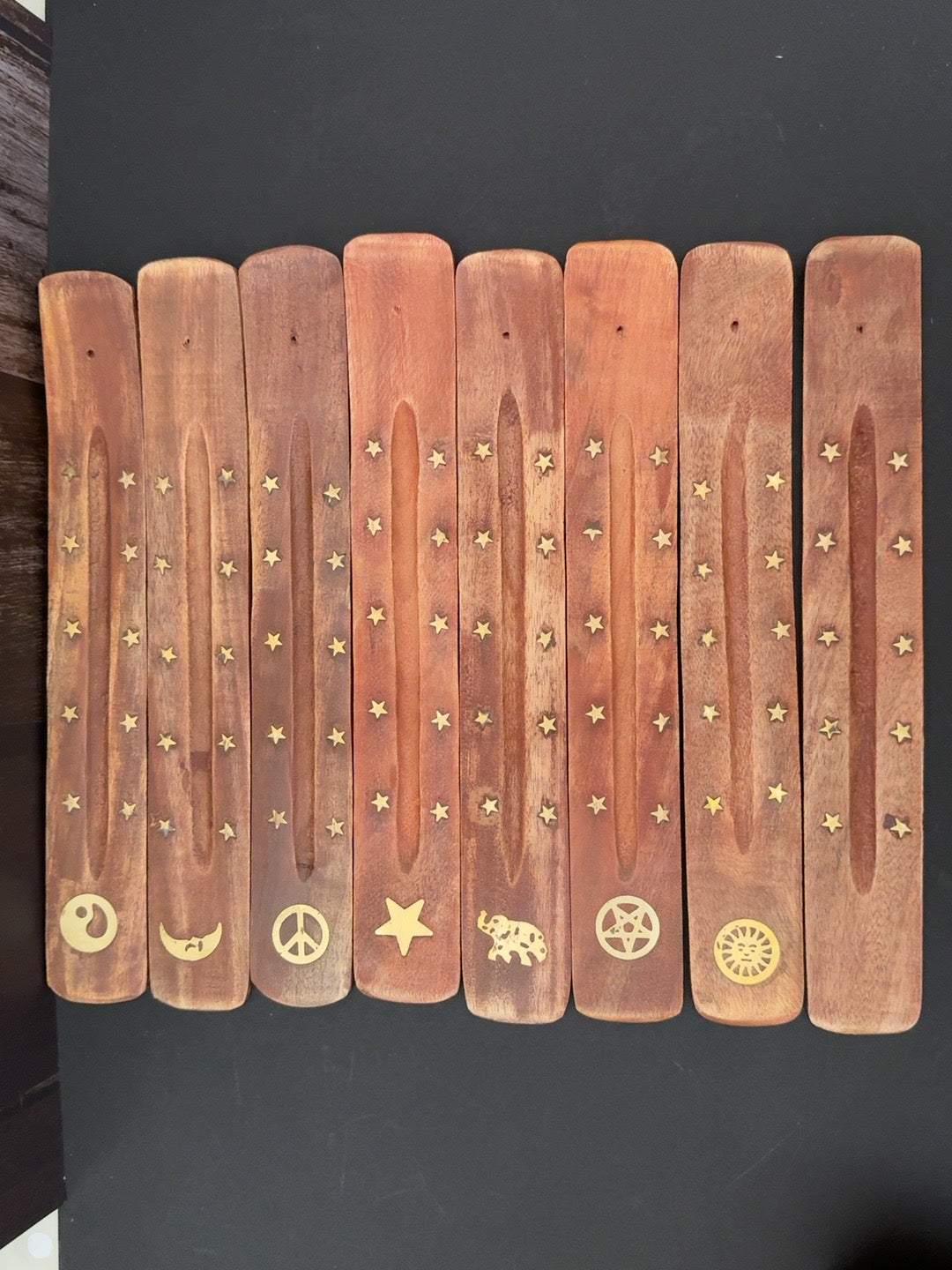 Mango Wood Incense Stick Holder – Mystical Brass Inlay Designs