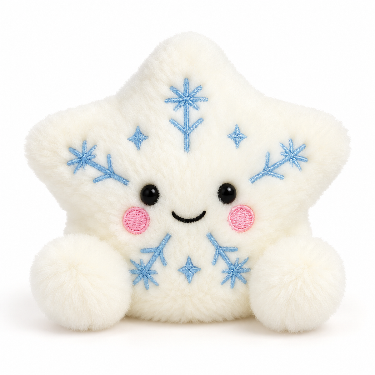 Aurora Palm Pals Glisten Snowflake plush on bright white background
