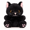 Aurora Palm Pals Twilight Black Cat plush on bright white background