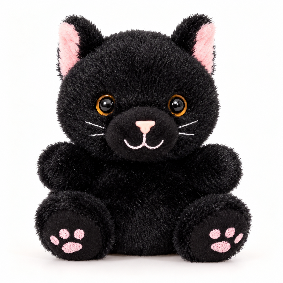 Aurora Palm Pals Twilight Black Cat plush on bright white background